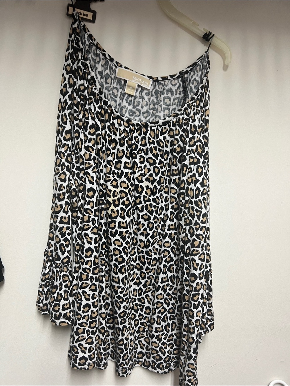 Michael Kors Leopard-Print Tunic in Black, White & Tan